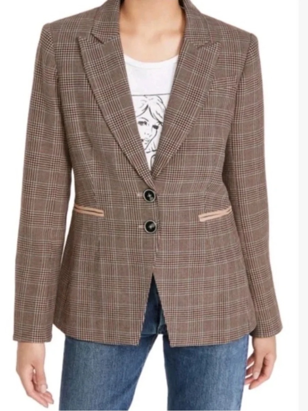 PAIGE Chelsee Plaid Blazer Equestrian Style 6